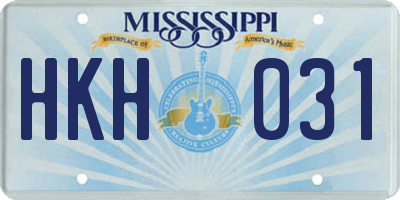 MS license plate HKH031