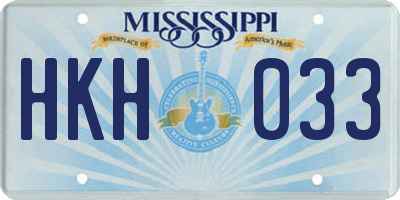 MS license plate HKH033