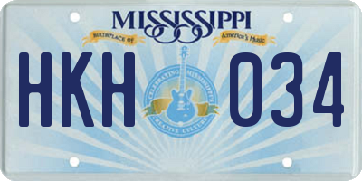 MS license plate HKH034