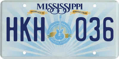 MS license plate HKH036
