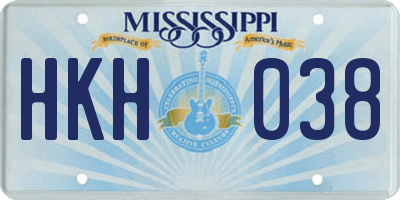 MS license plate HKH038