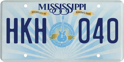 MS license plate HKH040