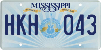 MS license plate HKH043