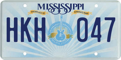 MS license plate HKH047
