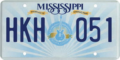 MS license plate HKH051