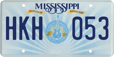 MS license plate HKH053