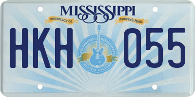 MS license plate HKH055
