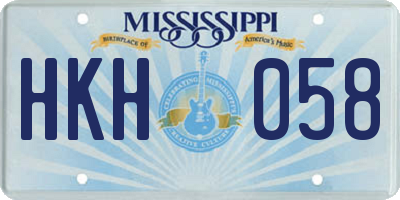 MS license plate HKH058