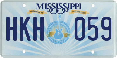 MS license plate HKH059