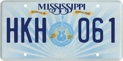 MS license plate HKH061
