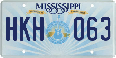 MS license plate HKH063