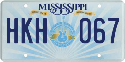 MS license plate HKH067