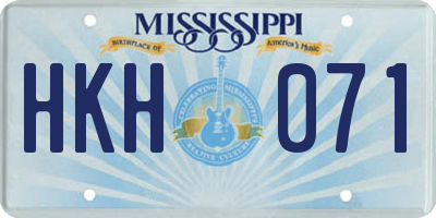 MS license plate HKH071