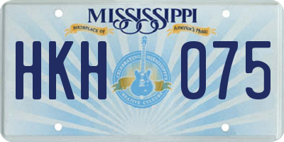 MS license plate HKH075