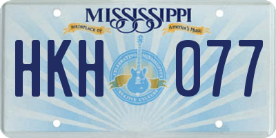 MS license plate HKH077