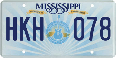 MS license plate HKH078