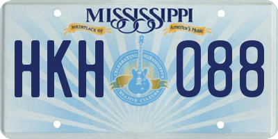 MS license plate HKH088
