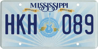 MS license plate HKH089