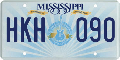MS license plate HKH090