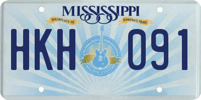 MS license plate HKH091