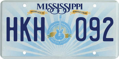 MS license plate HKH092