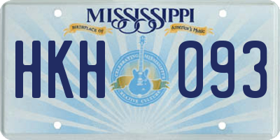 MS license plate HKH093