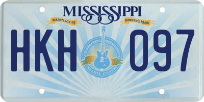 MS license plate HKH097