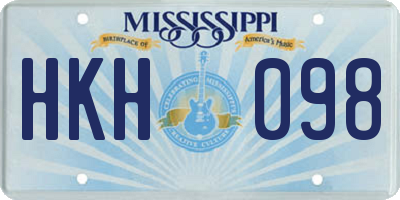 MS license plate HKH098