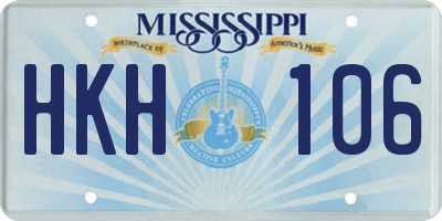 MS license plate HKH106