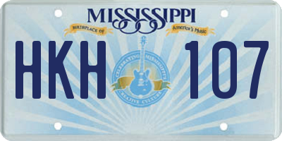 MS license plate HKH107