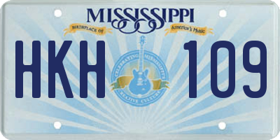 MS license plate HKH109