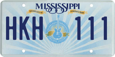 MS license plate HKH111