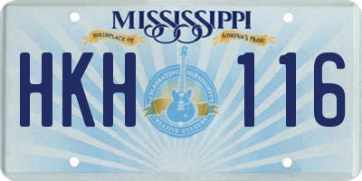 MS license plate HKH116