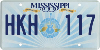 MS license plate HKH117