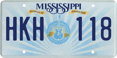 MS license plate HKH118