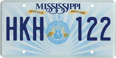 MS license plate HKH122