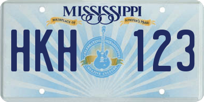 MS license plate HKH123