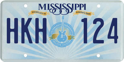 MS license plate HKH124