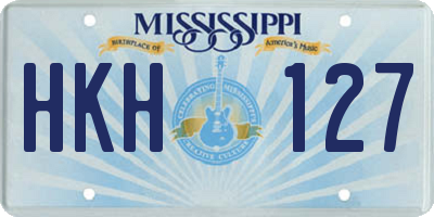 MS license plate HKH127