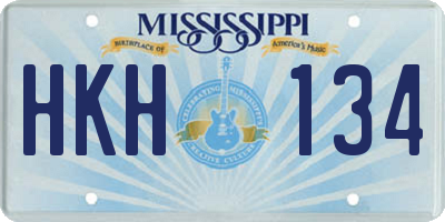 MS license plate HKH134