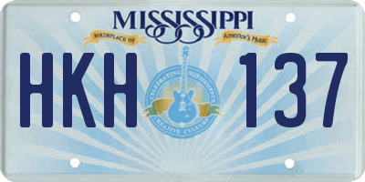 MS license plate HKH137