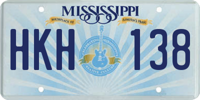 MS license plate HKH138