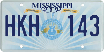 MS license plate HKH143