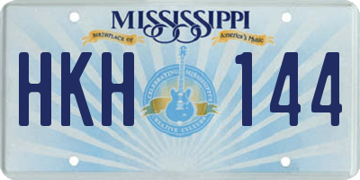 MS license plate HKH144