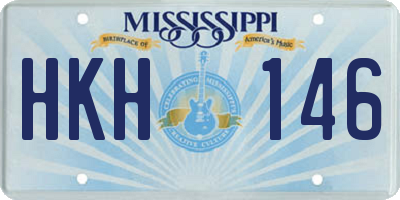 MS license plate HKH146