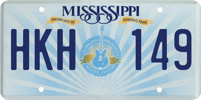 MS license plate HKH149