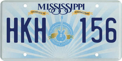 MS license plate HKH156