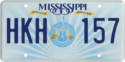 MS license plate HKH157