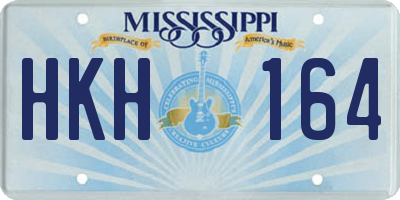 MS license plate HKH164
