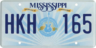 MS license plate HKH165